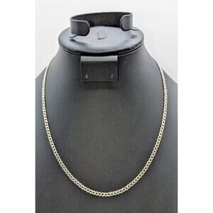 925 Sterling Silver Italy 20" Curb Link Chain Necklace
